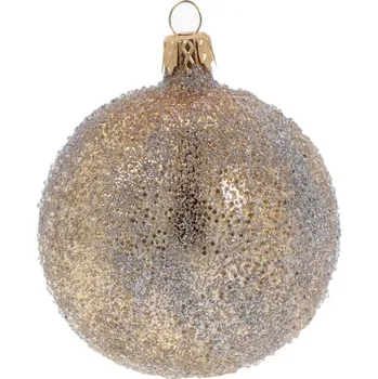 Vánoční dekorace Ozdoba Vánoční koule Pouštní písek zlatá 8 cm