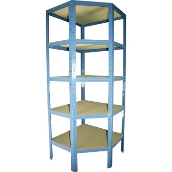 regál meets-ecommerce UG Rohový regál 180x60x30, 5-6 polic barva: šedá, počet polic: 5 polic