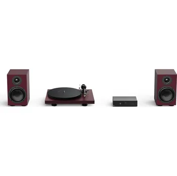 Hi-Fi komponenty Pro-Ject Colourful Audio System 2 - All-in-one Hi-Fi systém s gramofonem - Satin Wine Red