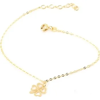Náramek Dámský zlatý náramek se čtyřlístkem ZLNA1411F 17-20 cm + Dárek zdarma