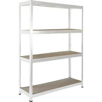 regál meets-ecommerce UG Kovový dílenský regál 230x110x45, 4-7 polic barva: bílá, počet polic: 4 police