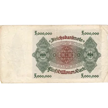 Tinktur.cz Německá Bankovka 5 milionů marek 1923, Vzácná série C