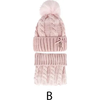 Čepice AJS Dívčí čepice a nákrčník 48319 barva: světle růžová