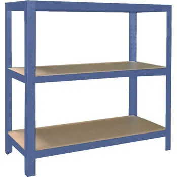 regál meets-ecommerce UG Kovový regál 115x130x60, 3-4 police barva: modrá, počet polic: 3 police