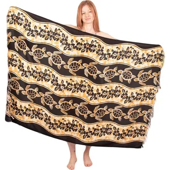 Šátek Sarong / pareo / plážový šátek Turtles in stream Black, Sittar.cz POSLEDNÍ KUS!