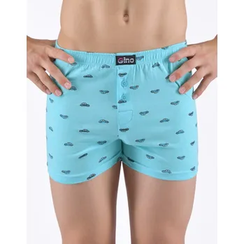 Chlapecké spodní prádlo Dětské trenky volné chlapecké, šité, s potiskem - aqua petrolejová - 128/134