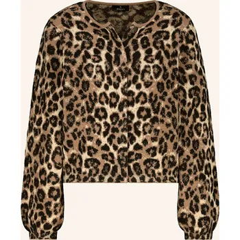 Dámský svetr Monari Dámský Pletený Kardigan, černá / hnědá / krémová, 42