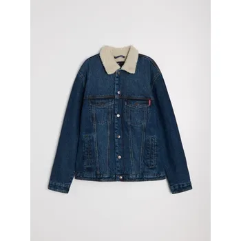 Pánská móda Sinsay - Bunda s beránkem - námořnická modrá - 271EU-59J - 271EU-59J-S