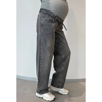 Těhotenské džíny Kate – Tapered střih, šedé stone grey, bavlna, superstreč. Velikost: 27