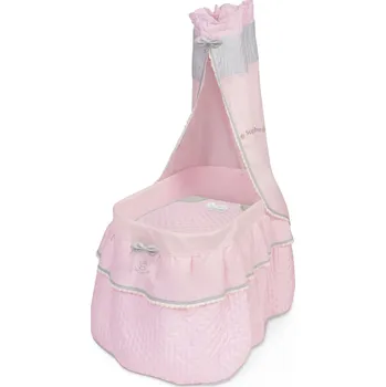 DeCuevas 51075 Pojízdná postýlka pro panenky s nebesy a peřinkou Sophie 2025