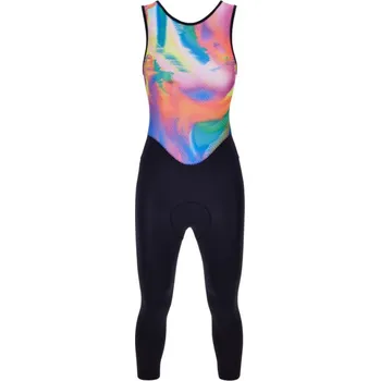 Cyklistické kalhoty 3/4 Dámské kalhoty s náprsenkou SANTINI Unico Black - XS