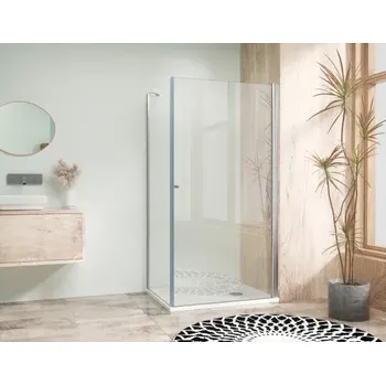 ALFA ROCKY 90x90 Chrom/Čiré Čtvercový sprchový kout s mramorovou vaničkou