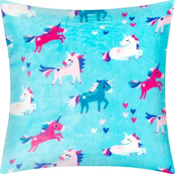 Dekorativní polštářek Bellatex Polštářek ELLÍK - dětský motiv Tyrkysová,Růžová,Bílá