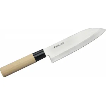 Kuchyňský nůž Nůž Santoku z nerezové oceli SATAKE MEGUMI krémový 17 cm