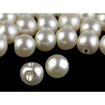 Knoflík Perla k našití / knoflík Ø10 mm perleť krémová 20 ks
