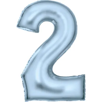 Balónek Amscan Fóliový balónek číslice 2 Satén 86 cm - barevné varianty Barva: Modrá