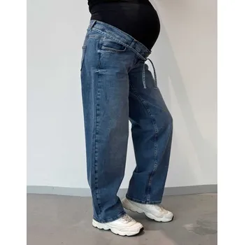 Těhotenské džíny Kate – Tapered střih, modré stone wash, bavlna, superstreč. Velikost: 30