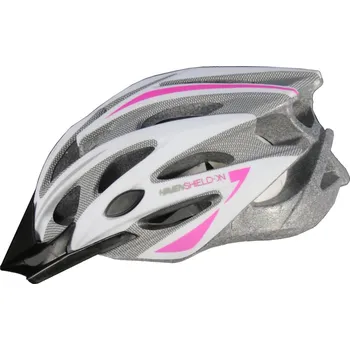 Cyklistická přilba HAVEN Cyklistická přilba - SHIELD-ON - bílá/růžová (53–57 cm)