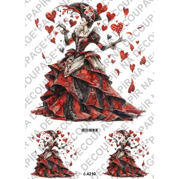 Umělecký papír Rýžový a soft papír na decoupage - Alenka v říši divů - KB04210 Materiál: Soft, Rozměr: A4