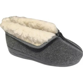 Dámské polobotky Dámská domácí obuv ADANEX 26844 vyteplené čistou vlnou s nebarvící podešví šedá 38