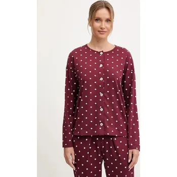Dámská košile Pyžamová košile United Colors of Benetton 3ZMB3M07R burgundské 93X, vel. S