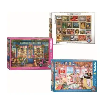 Puzzle Puzzle 3er-Pack (Books/FineArt/Ocean Cottage) – (DE)