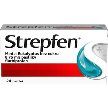 Lék na bolest v krku Reckitt Benckiser Strepfen med a eukalyptus bez cukru 8,75 mg 24 pastilek