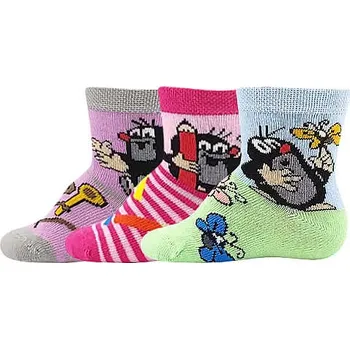 BOMA Ponožky kojenecké KRTEČEK obrázkové mix pro holčičky (3&nbsp;páry) 18-20 124858