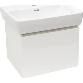 Koupelnový nábytek Koupelnová skříňka s keramickým umyvadlem Laufen Naturel Project 52,5x40x45,3 cm bílá lesk PROJECT60BI