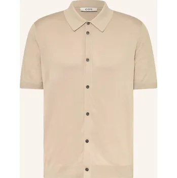 Pánská košile Cos Pánská Úpletová Košile Regular Fit Se Lnem, světle hnědá, 35