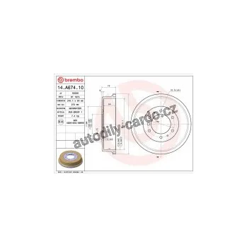 Brzdový buben Brzdový buben BREMBO 14.A674.10
