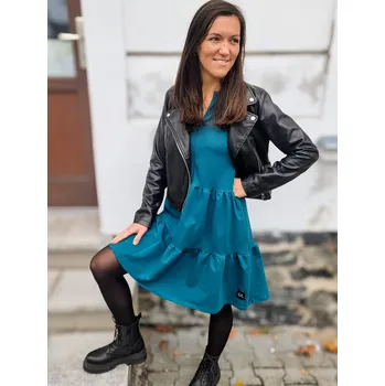 Dámské šaty Kulišárny Dámské teplákové BOHO šaty TEAL VELIKOST: 40-42, DÉLKA RUKÁVU: KRÁTKÝ RUKÁV