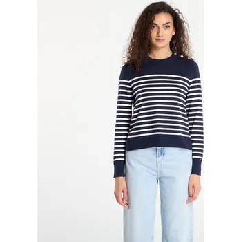 Dámský svetr Svetr Tommy Hilfiger Co Jersey Mid Gg Ls Gold Btn Swt Navy/ White M