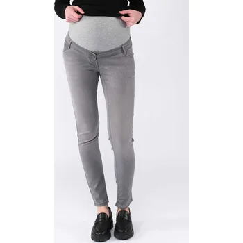 Těhotenské džíny Sophia – šedé grey denim, bavlna, skinny Velikost: 31