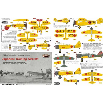 Plastikový model Rising Decals 1/72 Decal Japanese Training Aircraft (6x camo)