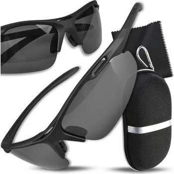 Sluneční brýle Pánské sportovní sluneční brýle s polarizací, černé, kovový rám, UV 400 kat. 3 filtr