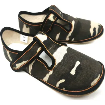 Chlapecká obuv Bačkůrky capáčky BAREFOOT EF 395 Moro maskáčové velikost: 30