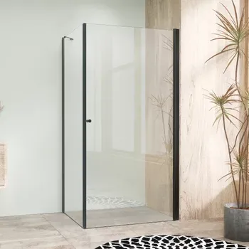 ALFA COMBI 90x90 Black/Čiré Čtvercová sprchová zástěna