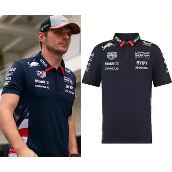 Red Bull USA Polo Triko s límečkem Modrá M