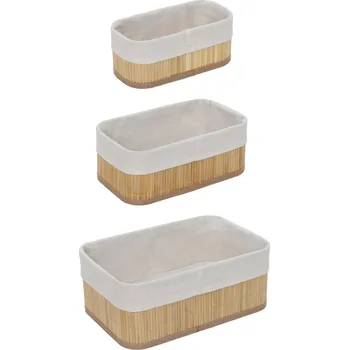 Úložný box BOXIMO Sada bambusových úložných košíků VINNO
