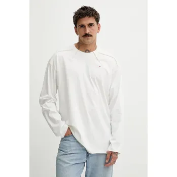 Bavlněné tričko s dlouhým rukávem Diesel T-CRAHOR-BOXT-LS-T1 bílá barva, A19464.0NIAX 00X, vel. XXL