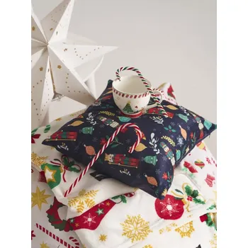 Povlak na dekorativní polštářek Sinsay - Vánoční dekorativní povlak na polštář s potiskem louskáčků a ozdob - černá - 949FP-99X - 949FP-99X-ONE