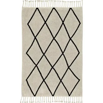 Koberec Lorena Canals Bio koberec kusový, ručně tkaný Bereber černá, béžová 140x200 cm - doprava zdarma - SLEVA 3% s kodem radost25