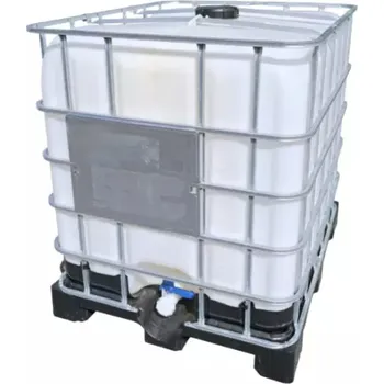 Popelnice IBC KONTEJNER 1000L REKO 150/50 BEZ UN NOVÁ NÁDOBA, PLASTOVÁ PALETA, INTEGROVANÝ KLAPKOVÝ KOHOUT