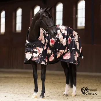 Deka pro koně Deka výběhová Imperial Riding -FLOWER FLEECE- - Černá - 135cm