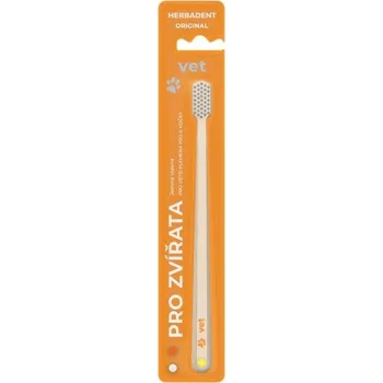 Kosmetika pro psa HERBADENT VET ORIGINAL Zubní kartáček pro větší plemena prevence a péče o zuby psů a koček