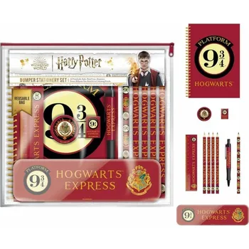 Set 8 kusů školních potřeb Harry Potter: Nástupiště 9 3/4 (sešit, pastelky, propiska, pravítko, tužka, guma, ořezavátko, penál)