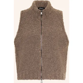 Dámský svetr Grace Dámská Pletená Vesta Z Plyše, černošedá, 38