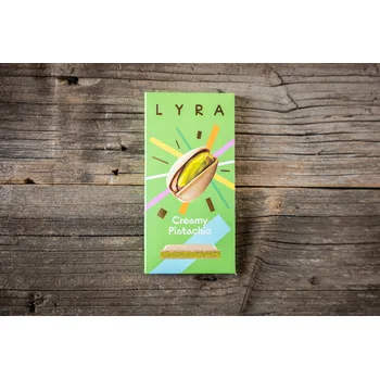 Čokoláda Lyra CREAMY NUGÁT Bílá čokoláda s pistáciovou náplní 80 g