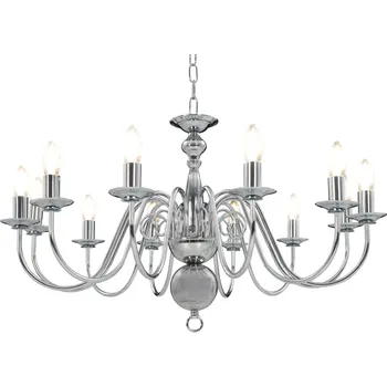 vidaXL Marketos Lustr stříbrný 12 x žárovky E14